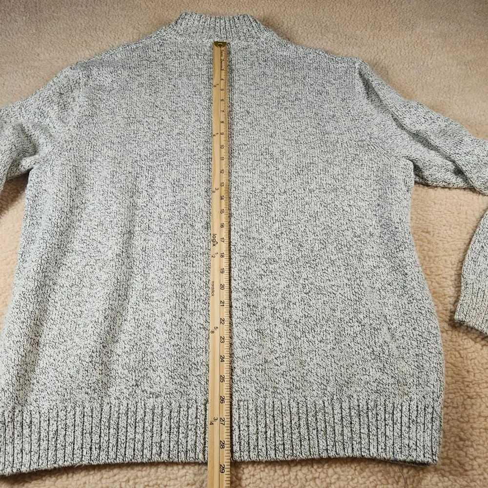 Chaps Quarter Zip Sweater Mens XXL Grey Marled NWT Cotton Blend Mock Neck